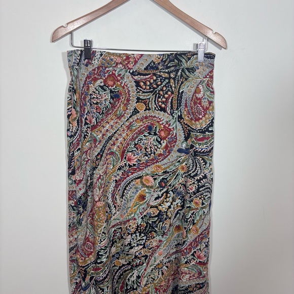Vince Camuto Paisley Floral Midi Skirt Women's Medium Boho Western Lined Flowy - Picture 3 of 10